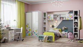 Детская комната Флер (Белый/корпус Выбеленное дерево) в Братске - bratsk.katalogmebeli.com | фото