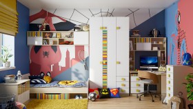 Детская комната Клаксон без машинок (Белый/корпус Клен) в Братске - bratsk.katalogmebeli.com | фото
