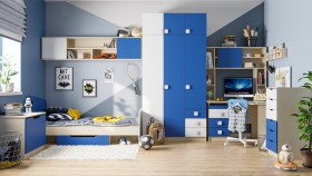 Детская комната Скай (Синий/Белый/корпус Клен) в Братске - bratsk.katalogmebeli.com | фото