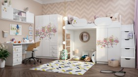 Детская комната Совушки (Белый/корпус Выбеленное дерево) в Братске - bratsk.katalogmebeli.com | фото