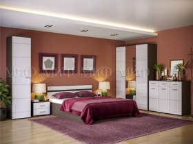 Спальня Нэнси (Венге/Белый глянец) в Братске - bratsk.katalogmebeli.com | фото