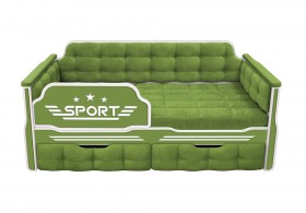 Кровать 170 серии Спорт 2 ящика 76 Зелёный (мягкие боковые накладки) в Братске - bratsk.katalogmebeli.com | фото