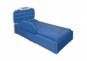 Кровать 190 Атлет Lux 29 Синий (мягкий бортик) в Братске - bratsk.katalogmebeli.com | фото