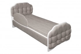 Кровать 190 Атлет Lux 96 Серый (мягкий бортик) в Братске - bratsk.katalogmebeli.com | фото