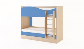 Кровать 2-х ярусная с ящиками (Беленый дуб/Синий) в Братске - bratsk.katalogmebeli.com | фото 1