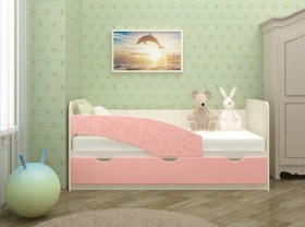 Кровать Бабочки 1,6м (Розовый металлик) в Братске - bratsk.katalogmebeli.com | фото