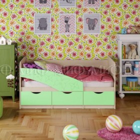 Кровать Бабочки 1,6м (Салат матовый) в Братске - bratsk.katalogmebeli.com | фото