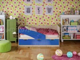Кровать Бабочки 1,6м (Синий металлик) в Братске - bratsk.katalogmebeli.com | фото