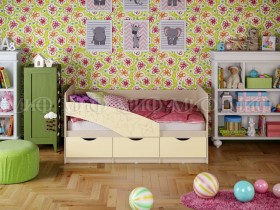 Кровать Бабочки 1,8м (Ваниль матовый) в Братске - bratsk.katalogmebeli.com | фото