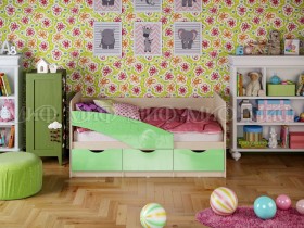 Кровать Бабочки 2,0м (Салатовый металлик) в Братске - bratsk.katalogmebeli.com | фото
