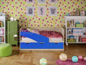 Кровать Бабочки 2,0м (Синий матовый) в Братске - bratsk.katalogmebeli.com | фото 1