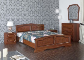 Кровать Елена из массива сосны 1200*2000 Орех в Братске - bratsk.katalogmebeli.com | фото