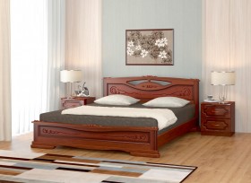Кровать Карина-7 из массива сосны 1400*2000 Орех в Братске - bratsk.katalogmebeli.com | фото