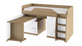 Кровать комбинированная «Оксфорд» (Ривьера/Белый с рисунком) в Братске - bratsk.katalogmebeli.com | фото 3