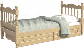 Кровать одинарная Аленка из массива сосны 800*1890 Сосна в Братске - bratsk.katalogmebeli.com | фото