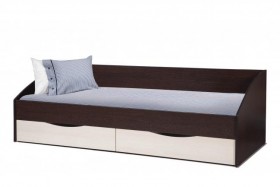 Кровать одинарная "Фея - 3" (симметричная) New (венге / вудлайн кремовый / ДВПО: белый) в Братске - bratsk.katalogmebeli.com | фото