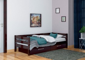 Кровать одинарная ГЛОРИЯ из массива сосны  900*2000 (Орех Тёмный) в Братске - bratsk.katalogmebeli.com | фото