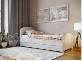 Кровать односпальная ЛДСП 800 с ящиками Дуб выбеленный в Братске - bratsk.katalogmebeli.com | фото