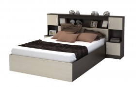 Кровать с прикроватным блоком КР 552 Спальня Basya (венге/белфорт) в Братске - bratsk.katalogmebeli.com | фото