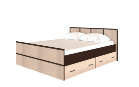Кровать Сакура с настилом и ящиками 1,4 (Венге/Лоредо) в Братске - bratsk.katalogmebeli.com | фото