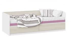 Кровать «Сканди» с 2 ящиками Дуб Гарден/Белый/Лиловый в Братске - bratsk.katalogmebeli.com | фото