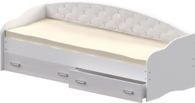 Кровать Софа-7 с мягкой спинкой (800х1900) Белый в Братске - bratsk.katalogmebeli.com | фото