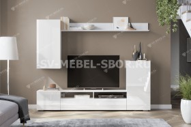 Мебель для гостиной МГС 4 (Белый/Белый глянец) в Братске - bratsk.katalogmebeli.com | фото 1