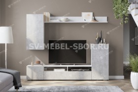 Мебель для гостиной МГС 4 (Белый/Цемент светлый) в Братске - bratsk.katalogmebeli.com | фото 1