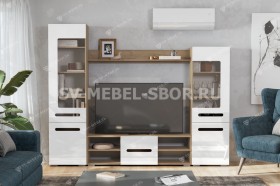 Мебель для гостиной МГС 6 (Исполнение 1/Дуб золотой/Белый глянец) в Братске - bratsk.katalogmebeli.com | фото 1