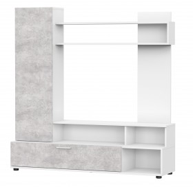 Мебель для гостиной "МГС 9" Белый / Цемент светлый в Братске - bratsk.katalogmebeli.com | фото