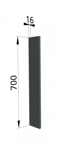 Панель торцевая ПТ 400 Квадро (для шкафа торцевого верхнего) Железо в Братске - bratsk.katalogmebeli.com | фото