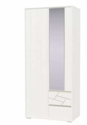Шкаф 2-х дверный с ящиками Аделина 1000 Рамух белый в Братске - bratsk.katalogmebeli.com | фото