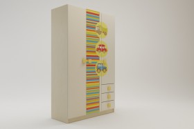 Шкаф 3-х створчатый с ящиками Клаксон (Бежевый/корпус Клен) в Братске - bratsk.katalogmebeli.com | фото