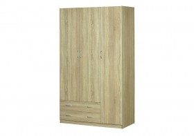 Шкаф для платья и белья 3-х дверный без зеркала Дуб Сонома в Братске - bratsk.katalogmebeli.com | фото
