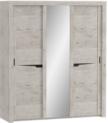 Шкаф трехдверный Соренто с раздвижными дверями Дуб бонифаций/Кофе структурный матовый в Братске - bratsk.katalogmebeli.com | фото 1